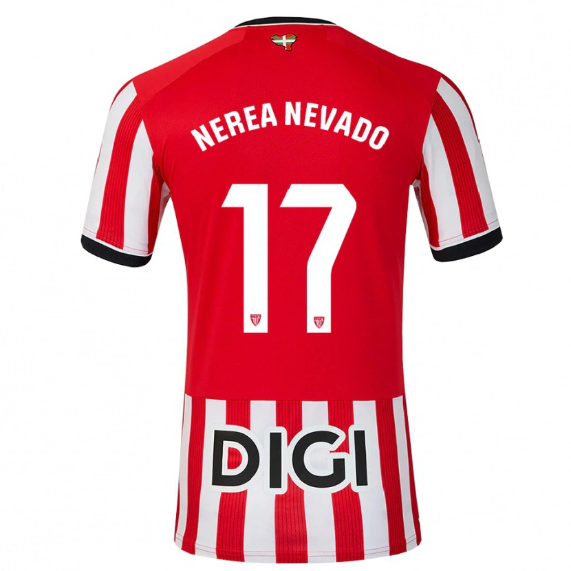 Danxen Kvinder Nerea Nevado Gómez #17 Rød Sort Hvid Hjemmebane Spillertrøjer 2026/27 Trøje T-Shirt