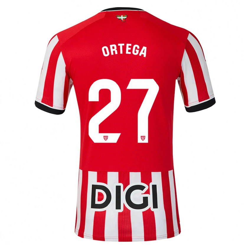 Danxen Kvinder Sara Ortega #27 Rød Sort Hvid Hjemmebane Spillertrøjer 2026/27 Trøje T-Shirt