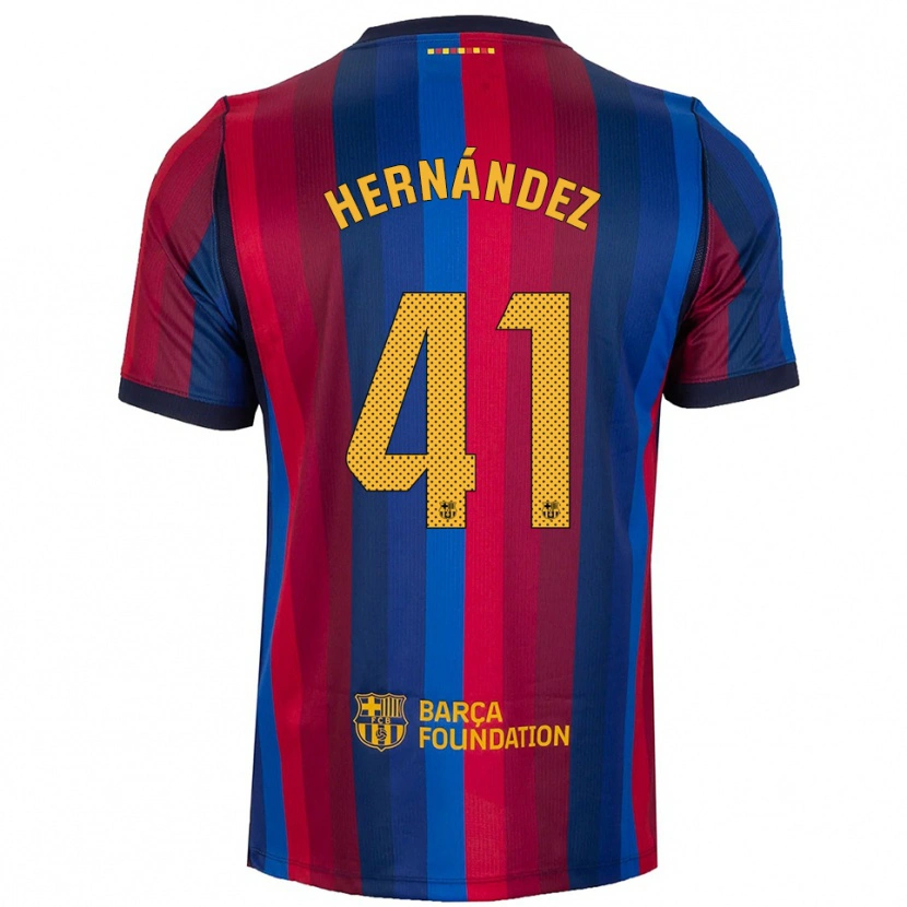 Danxen Kvinder Juan Hernández #41 Kongeblå Rød Gul Hjemmebane Spillertrøjer 2026/27 Trøje T-Shirt