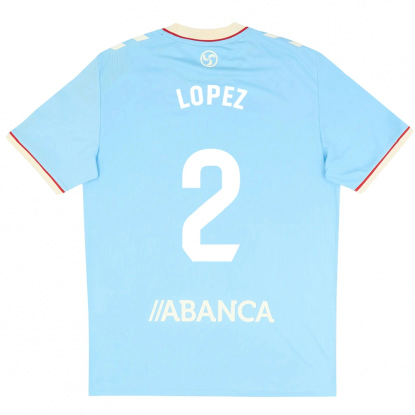 Danxen Kvinder Iván López #2 Himmelblå Hvid Rød Hjemmebane Spillertrøjer 2026/27 Trøje T-Shirt