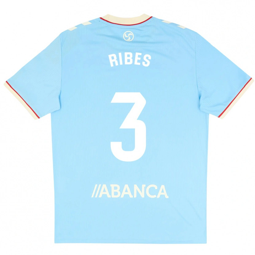 Danxen Kvinder Kike Ribes #3 Himmelblå Hvid Rød Hjemmebane Spillertrøjer 2026/27 Trøje T-Shirt