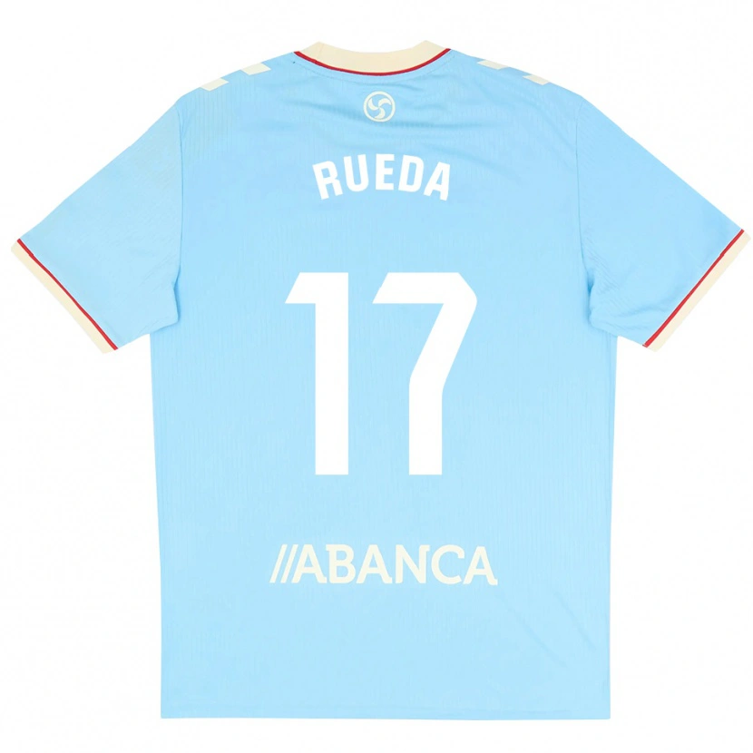 Danxen Kvinder Javi Rueda #17 Himmelblå Hvid Rød Hjemmebane Spillertrøjer 2026/27 Trøje T-Shirt
