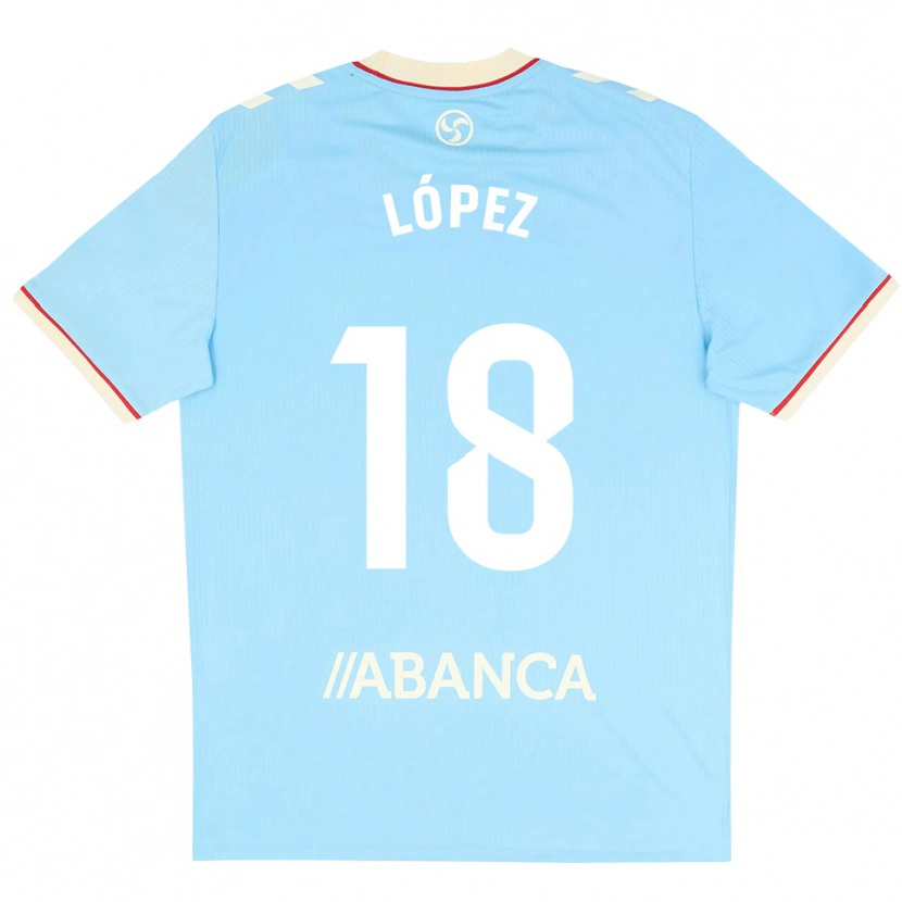 Danxen Kvinder Diego López #18 Himmelblå Hvid Rød Hjemmebane Spillertrøjer 2026/27 Trøje T-Shirt