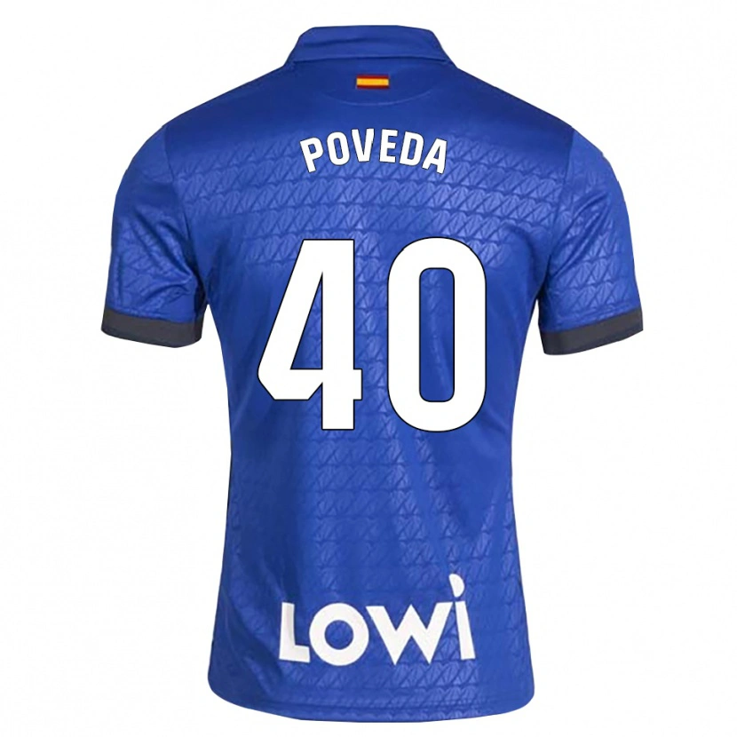 Danxen Kvinder Pedro Poveda #40 Blå Hvid Sort Hjemmebane Spillertrøjer 2026/27 Trøje T-Shirt