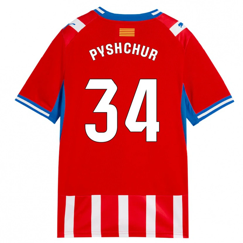 Danxen Kvinder Oleksandr Pyshchur #34 Rød Hvid Himmelblå Hjemmebane Spillertrøjer 2026/27 Trøje T-Shirt