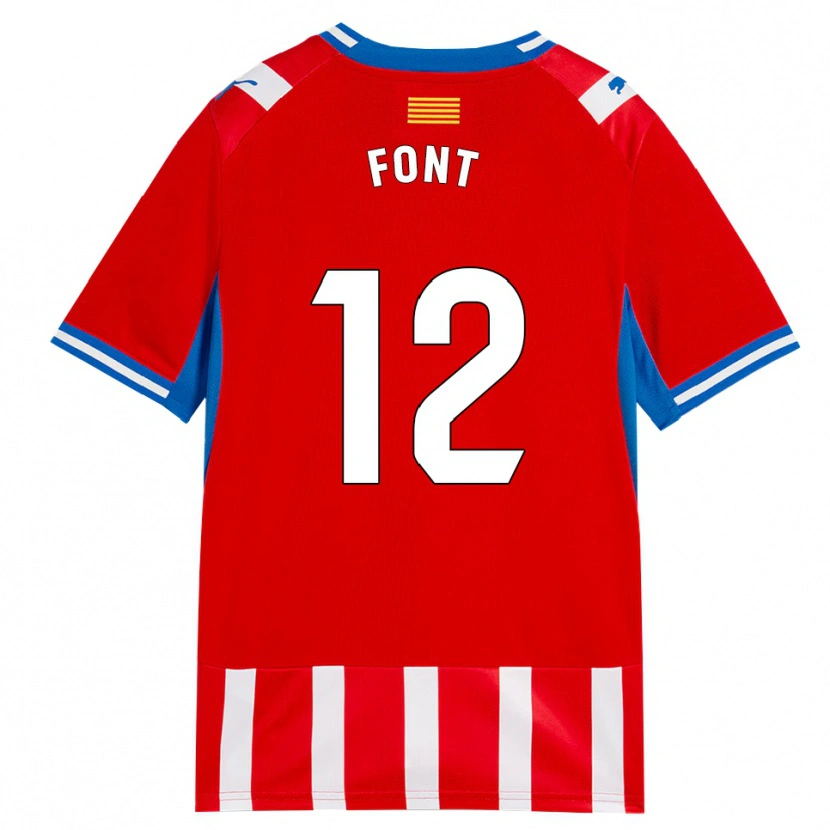 Danxen Kvinder Jordi Font #12 Rød Hvid Himmelblå Hjemmebane Spillertrøjer 2026/27 Trøje T-Shirt