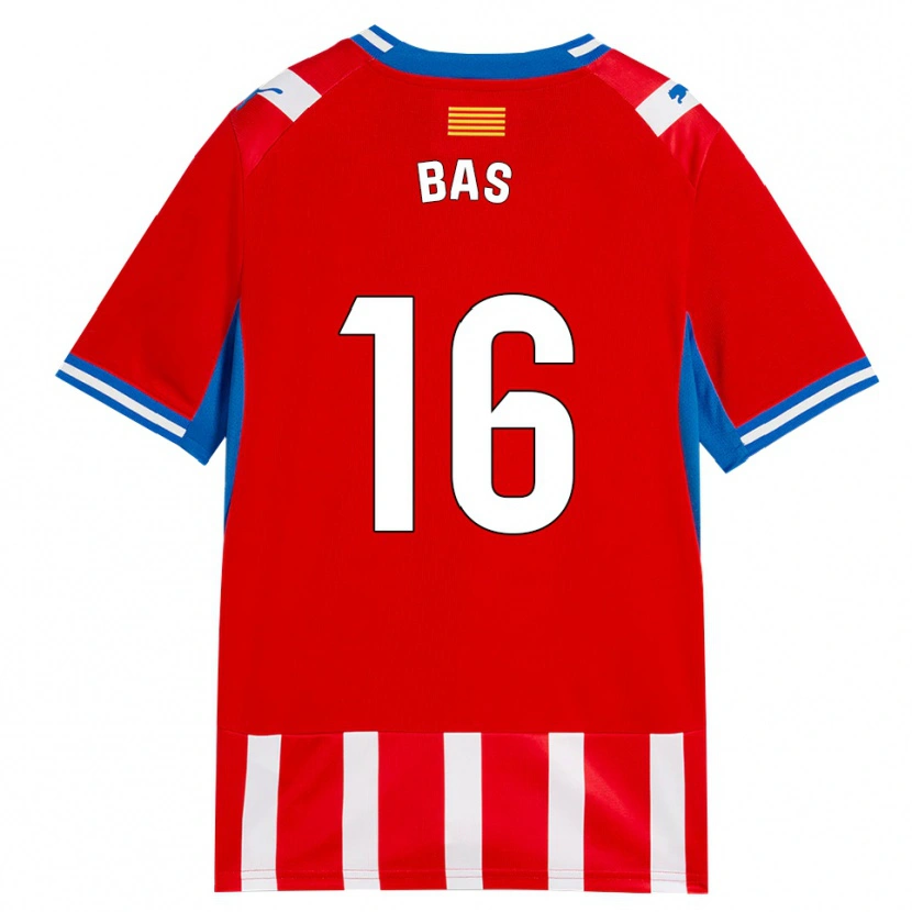 Danxen Kvinder Jordi Bas #16 Rød Hvid Himmelblå Hjemmebane Spillertrøjer 2026/27 Trøje T-Shirt
