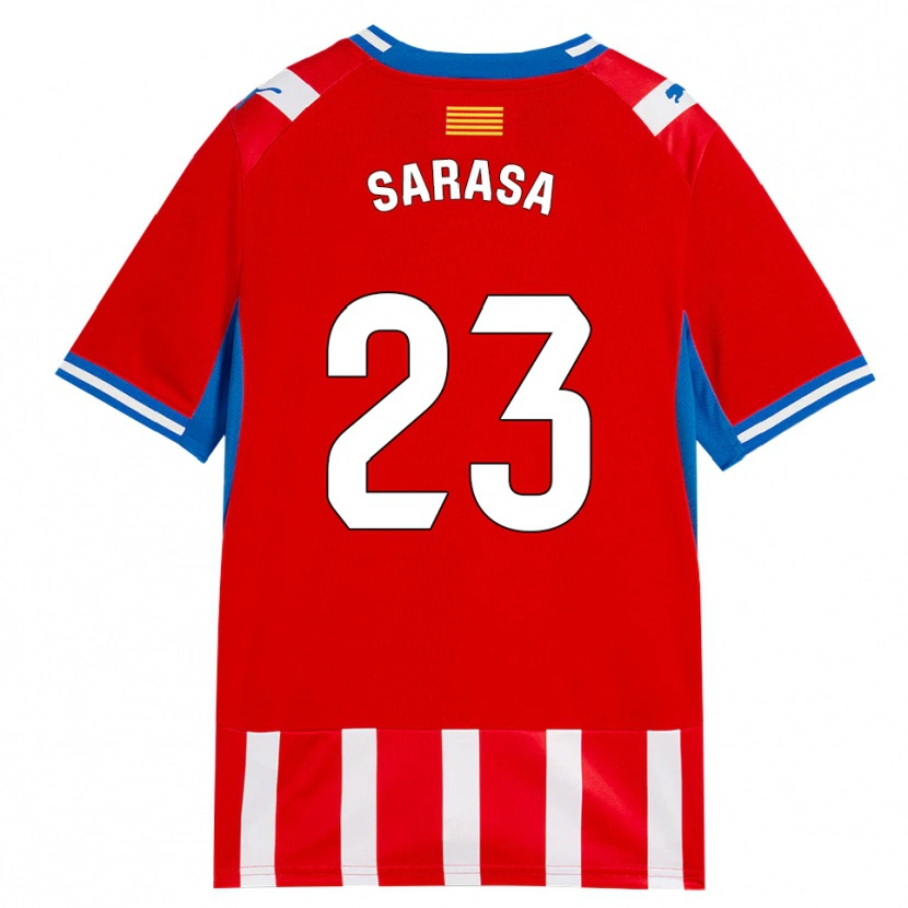 Danxen Kvinder Javi Sarasa #23 Rød Hvid Himmelblå Hjemmebane Spillertrøjer 2026/27 Trøje T-Shirt
