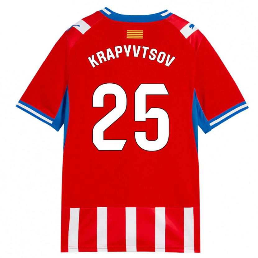 Danxen Kvinder Vladyslav Krapyvtsov #25 Rød Hvid Himmelblå Hjemmebane Spillertrøjer 2026/27 Trøje T-Shirt
