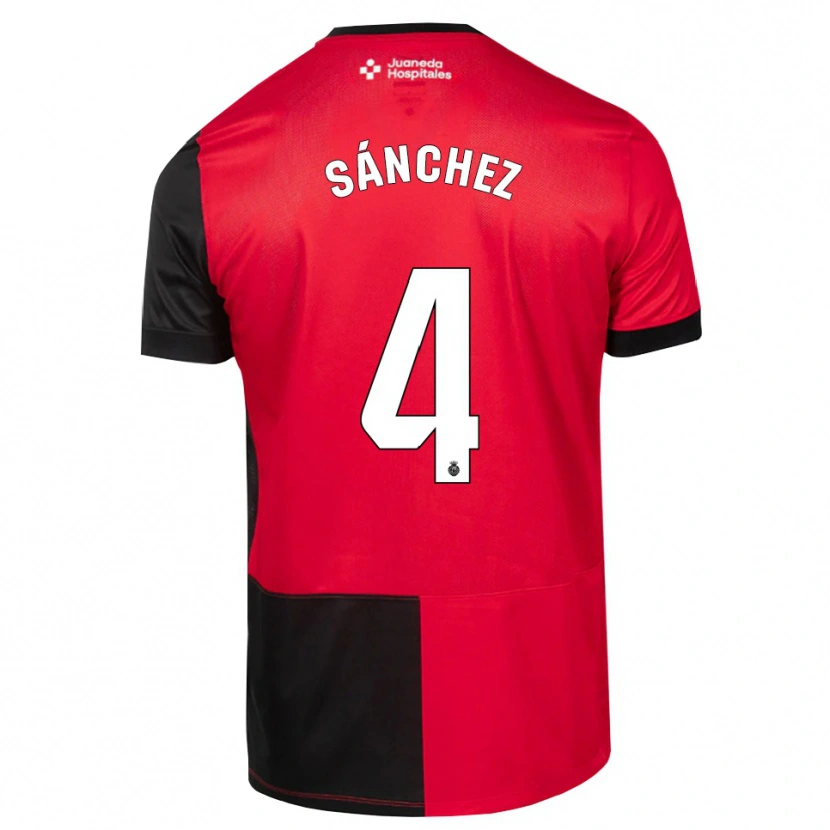 Danxen Kvinder Leo Sánchez #4 Sort Rød Hvid Hjemmebane Spillertrøjer 2026/27 Trøje T-Shirt