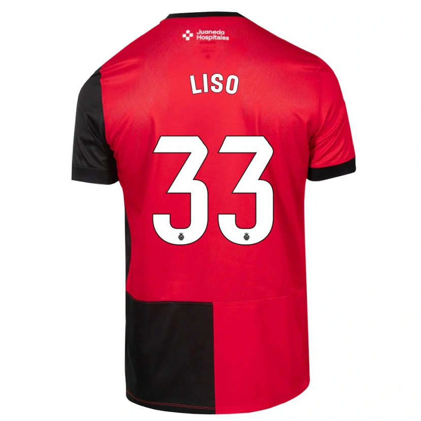Danxen Kvinder Adrián Liso #33 Sort Rød Hvid Hjemmebane Spillertrøjer 2026/27 Trøje T-Shirt