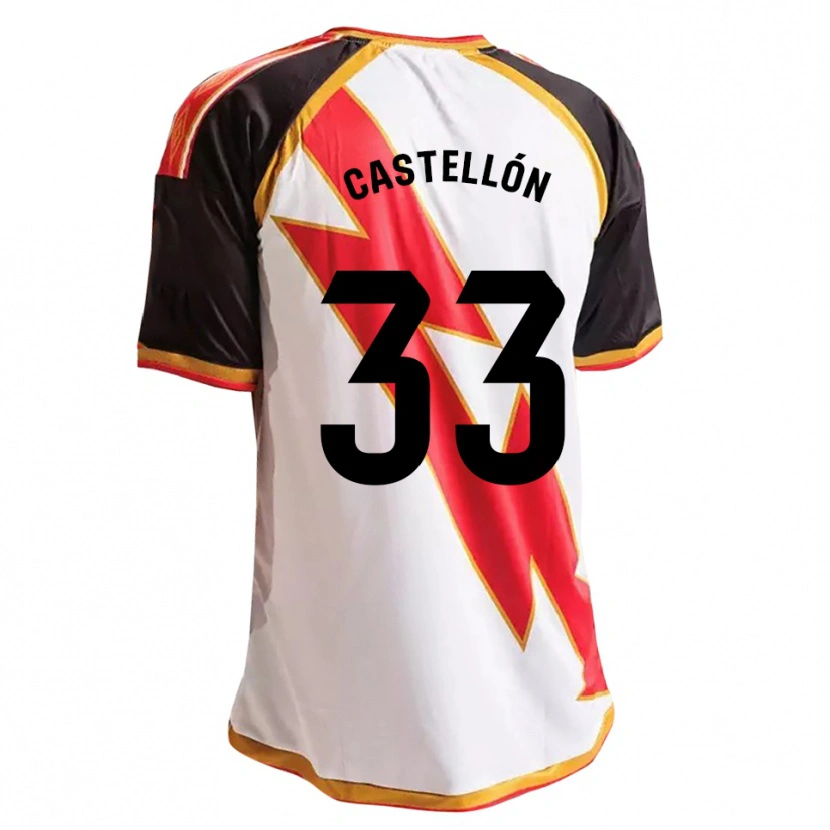 Danxen Kvinder Sergio Castellón #33 Sort Rød Hvid Guld Hjemmebane Spillertrøjer 2026/27 Trøje T-Shirt