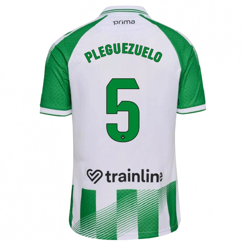 Danxen Kvinder Xavi Pleguezuelo #5 Lys Grøn Sort Hvid Hjemmebane Spillertrøjer 2026/27 Trøje T-Shirt