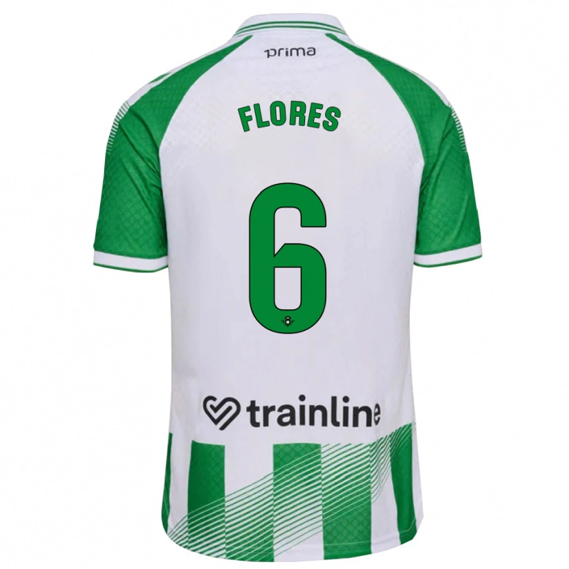 Danxen Kvinder Mateo Flores #6 Lys Grøn Sort Hvid Hjemmebane Spillertrøjer 2026/27 Trøje T-Shirt