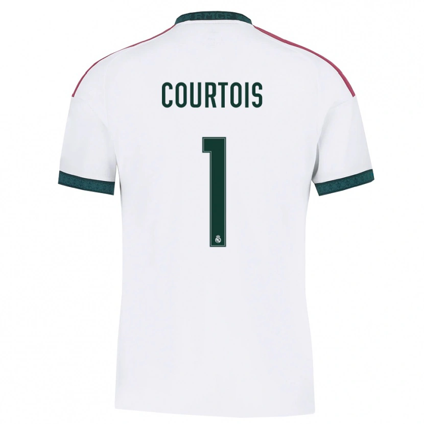 Danxen Kvinder Thibaut Courtois #1 Mørkegrøn Hvid Rød Hjemmebane Spillertrøjer 2026/27 Trøje T-Shirt