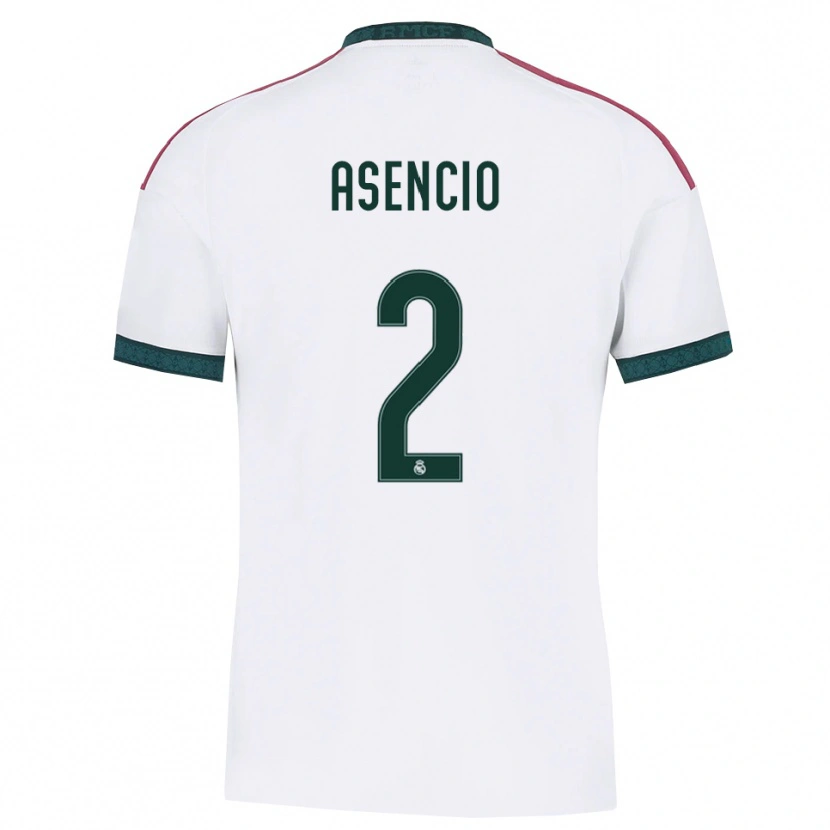 Danxen Kvinder Raúl Asencio #2 Mørkegrøn Hvid Rød Hjemmebane Spillertrøjer 2026/27 Trøje T-Shirt
