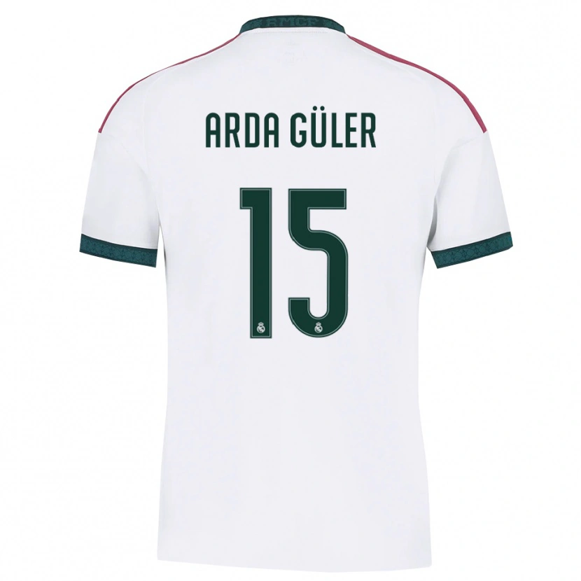 Danxen Kvinder Arda Güler #15 Mørkegrøn Hvid Rød Hjemmebane Spillertrøjer 2026/27 Trøje T-Shirt