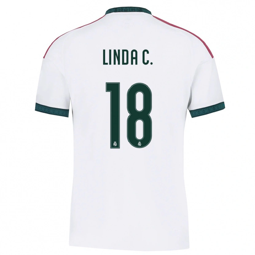 Danxen Kvinder Linda Caicedo #18 Mørkegrøn Hvid Rød Hjemmebane Spillertrøjer 2026/27 Trøje T-Shirt