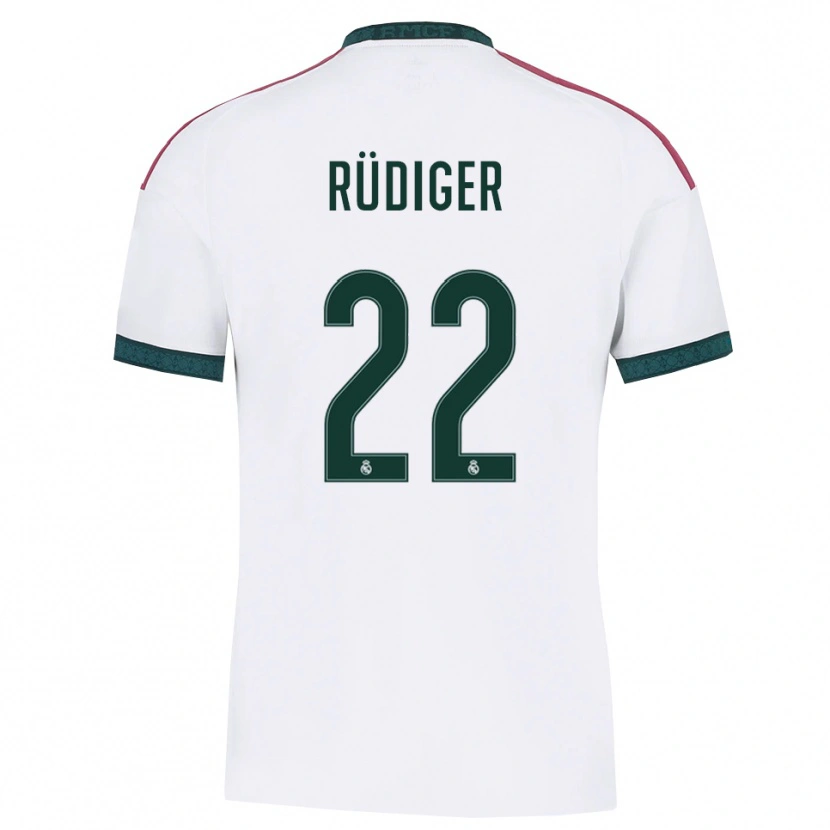 Danxen Kvinder Antonio Rüdiger #22 Mørkegrøn Hvid Rød Hjemmebane Spillertrøjer 2026/27 Trøje T-Shirt