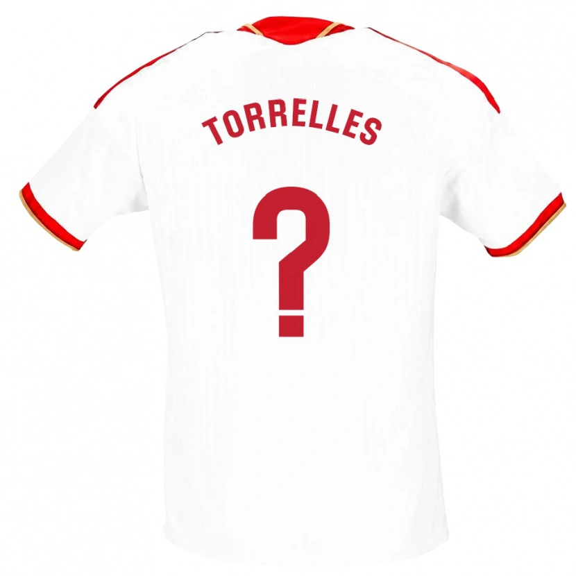 Danxen Kvinder Genís Torrelles #0 Hvid Rød Hjemmebane Spillertrøjer 2026/27 Trøje T-Shirt