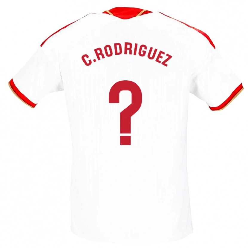 Danxen Kvinder Carlos Rodríguez #0 Hvid Rød Hjemmebane Spillertrøjer 2026/27 Trøje T-Shirt