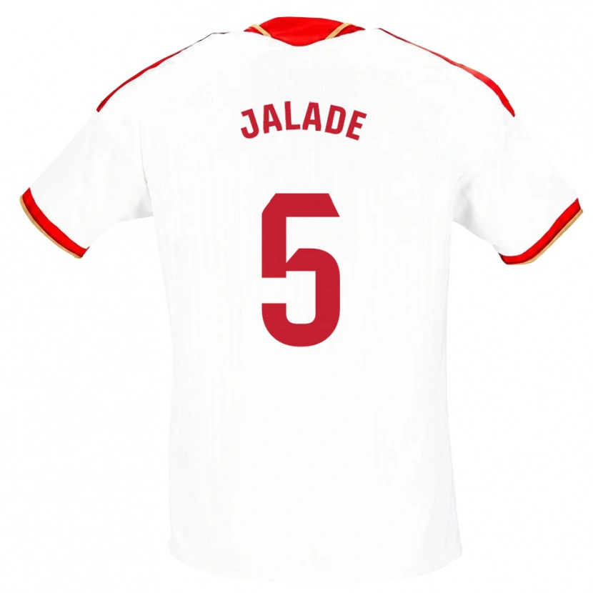 Danxen Kvinder Robert Jalade #5 Hvid Rød Hjemmebane Spillertrøjer 2026/27 Trøje T-Shirt
