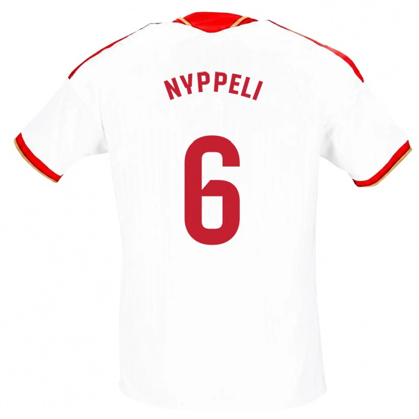 Danxen Kvinder Ramón Nyppeli #6 Hvid Rød Hjemmebane Spillertrøjer 2026/27 Trøje T-Shirt