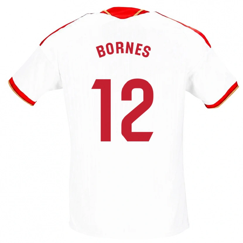 Danxen Kvinder Pedro Bornes #12 Hvid Rød Hjemmebane Spillertrøjer 2026/27 Trøje T-Shirt