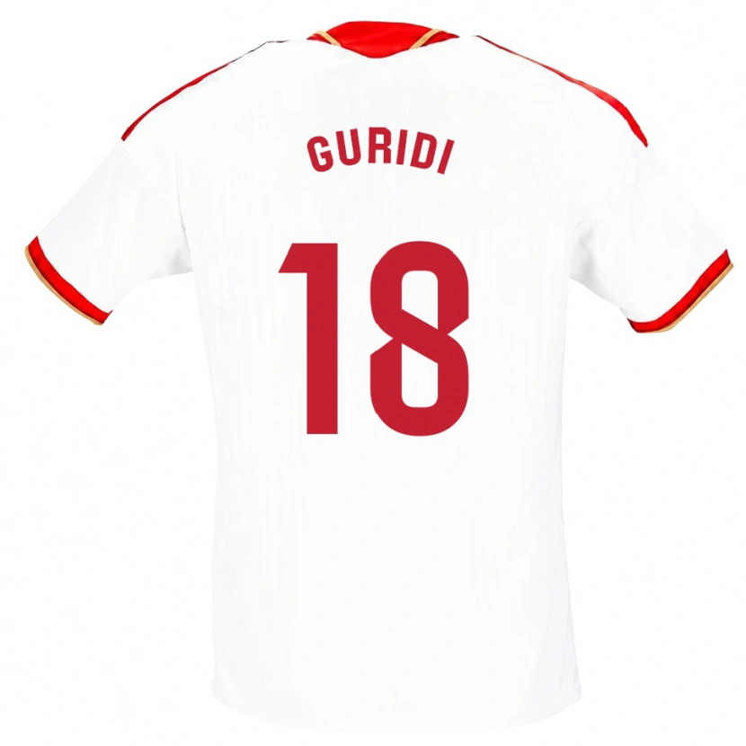 Danxen Kvinder Jon Guridi #18 Hvid Rød Hjemmebane Spillertrøjer 2026/27 Trøje T-Shirt