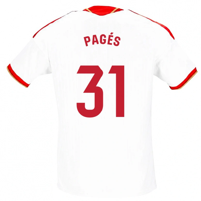 Danxen Kvinder Lukas Pagés #31 Hvid Rød Hjemmebane Spillertrøjer 2026/27 Trøje T-Shirt