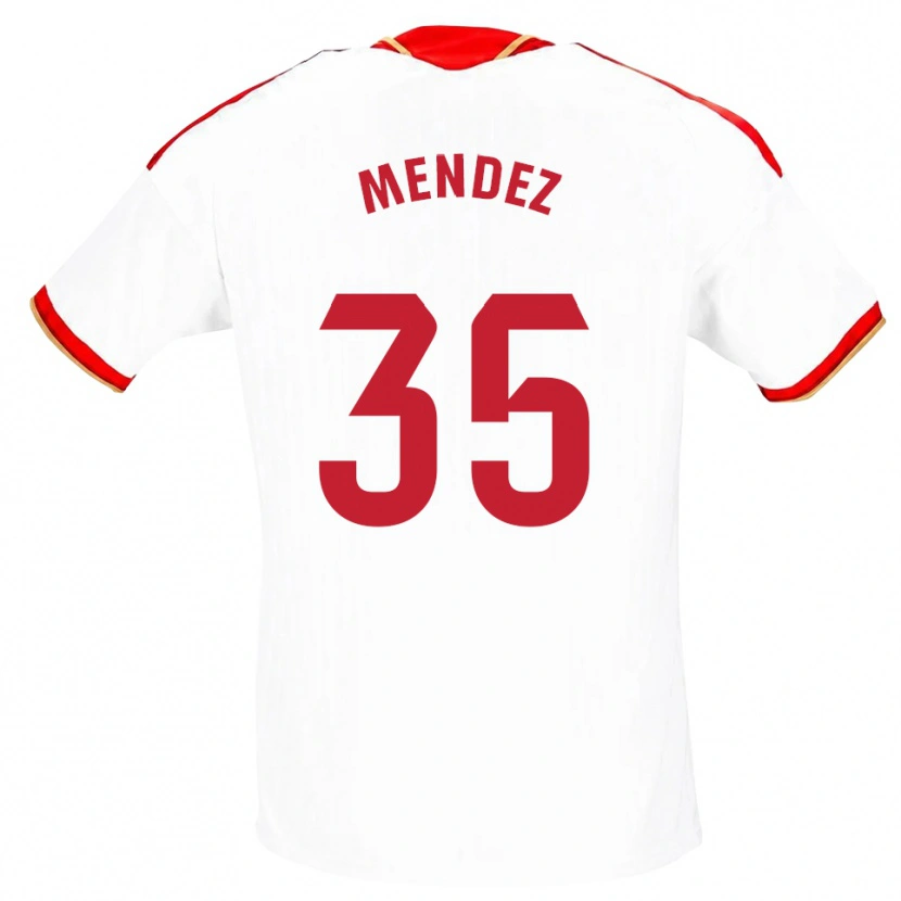 Danxen Kvinder Tomás Méndez #35 Hvid Rød Hjemmebane Spillertrøjer 2026/27 Trøje T-Shirt