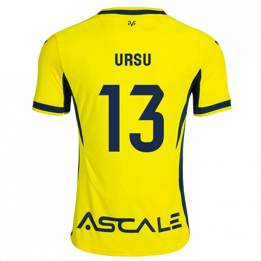 Danxen Kvinder Eduard Ursu #13 Gul Sort Rød Hjemmebane Spillertrøjer 2026/27 Trøje T-Shirt