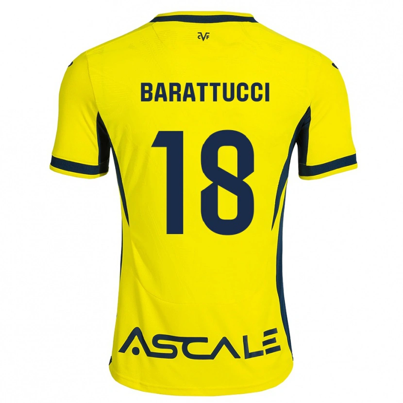 Danxen Kvinder Nico Barattucci #18 Gul Sort Rød Hjemmebane Spillertrøjer 2026/27 Trøje T-Shirt