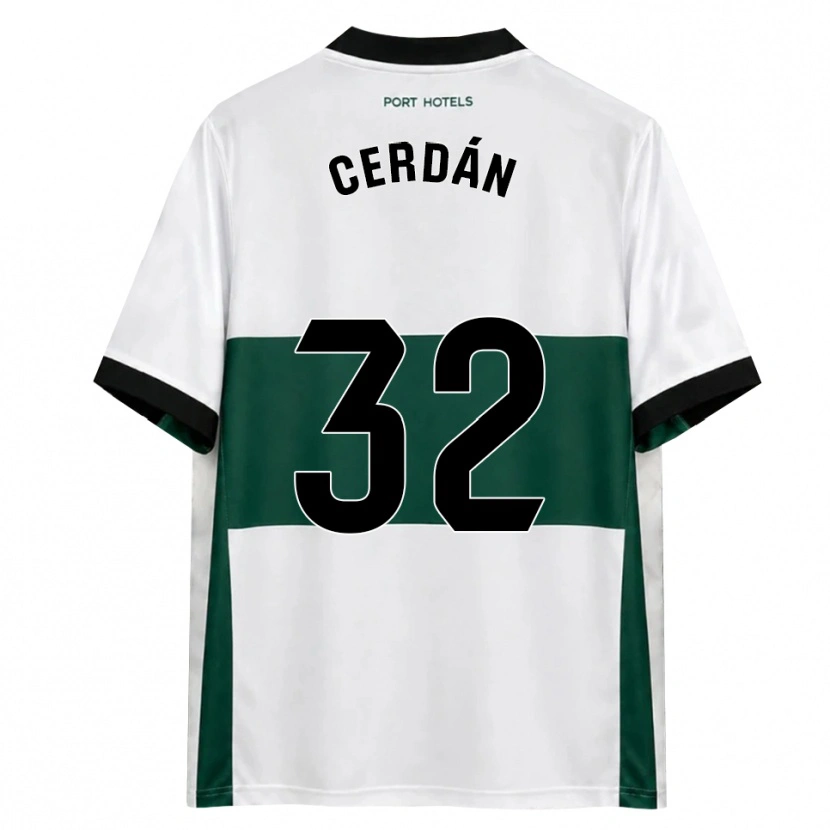 Danxen Kvinder Pablo Cerdán #32 Grøn Hvid Rød Hjemmebane Spillertrøjer 2026/27 Trøje T-Shirt