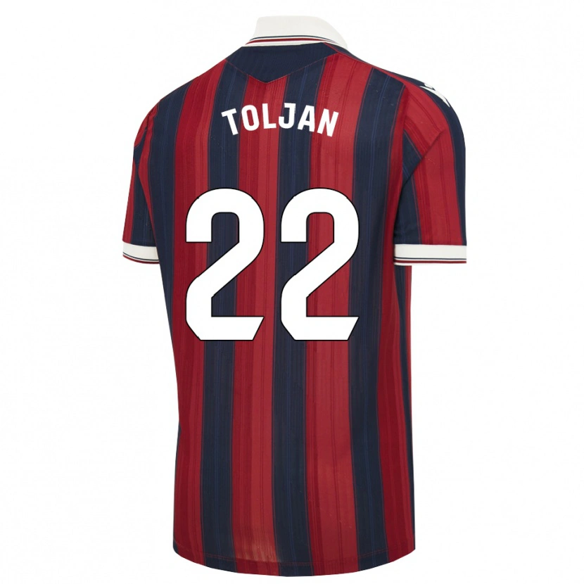 Danxen Kvinder Jeremy Toljan #22 Midnatsblå Rød Hjemmebane Spillertrøjer 2026/27 Trøje T-Shirt