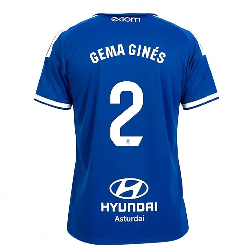 Danxen Kvinder Gema Ginés #2 Mediumblå Hvid Hjemmebane Spillertrøjer 2026/27 Trøje T-Shirt