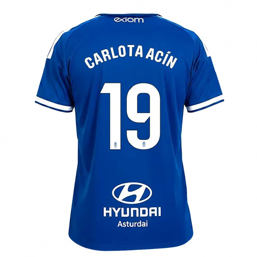 Danxen Kvinder Carlota Acin Casajus #19 Mediumblå Hvid Hjemmebane Spillertrøjer 2026/27 Trøje T-Shirt