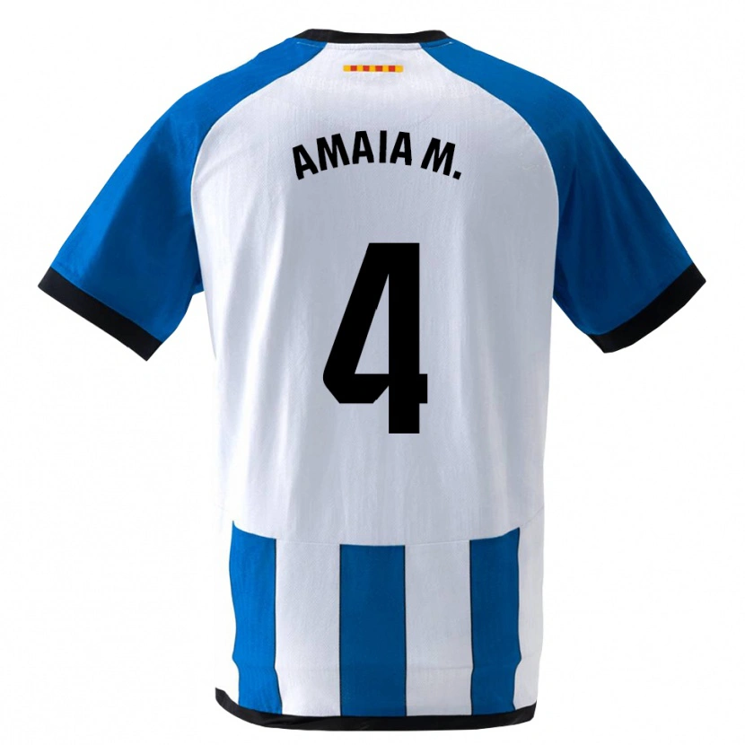 Danxen Kvinder Amaia Martínez De La Peña #4 Kongeblå Hvid Hjemmebane Spillertrøjer 2026/27 Trøje T-Shirt