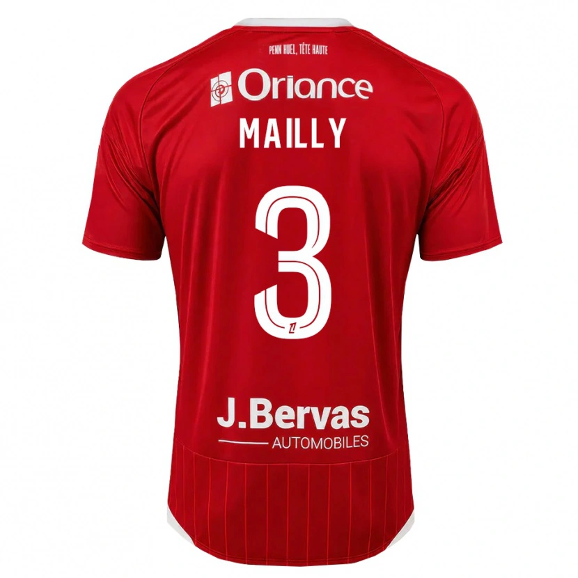 Danxen Kvinder Evan Mailly #3 Hvid Rød Hjemmebane Spillertrøjer 2026/27 Trøje T-Shirt
