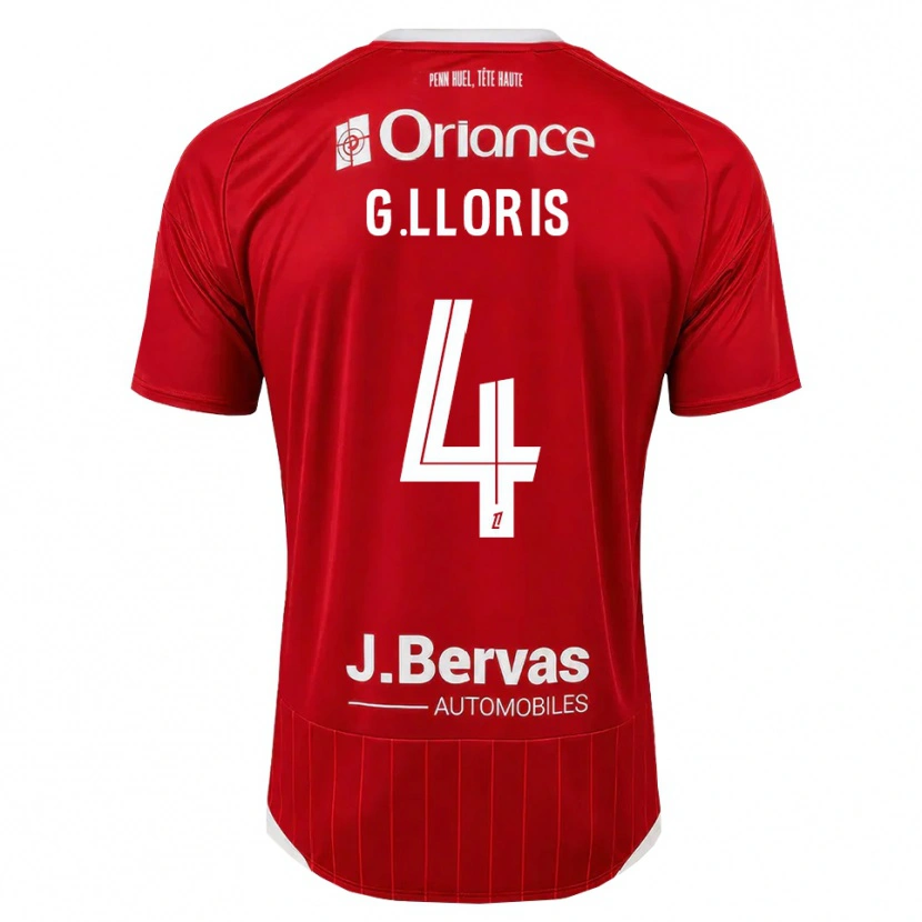 Danxen Kvinder Gautier Lloris #4 Hvid Rød Hjemmebane Spillertrøjer 2026/27 Trøje T-Shirt