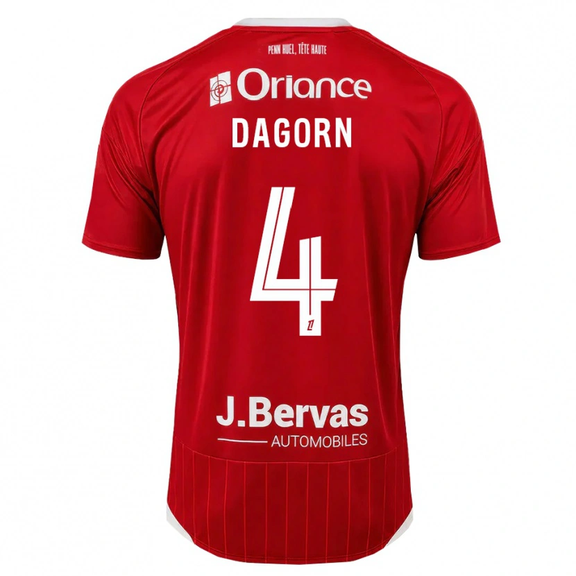 Danxen Kvinder Maxime Dagorn #4 Hvid Rød Hjemmebane Spillertrøjer 2026/27 Trøje T-Shirt