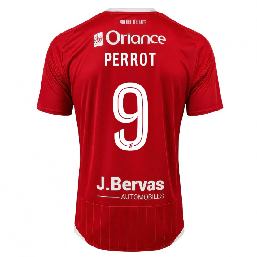 Danxen Kvinder Maël Perrot #9 Hvid Rød Hjemmebane Spillertrøjer 2026/27 Trøje T-Shirt