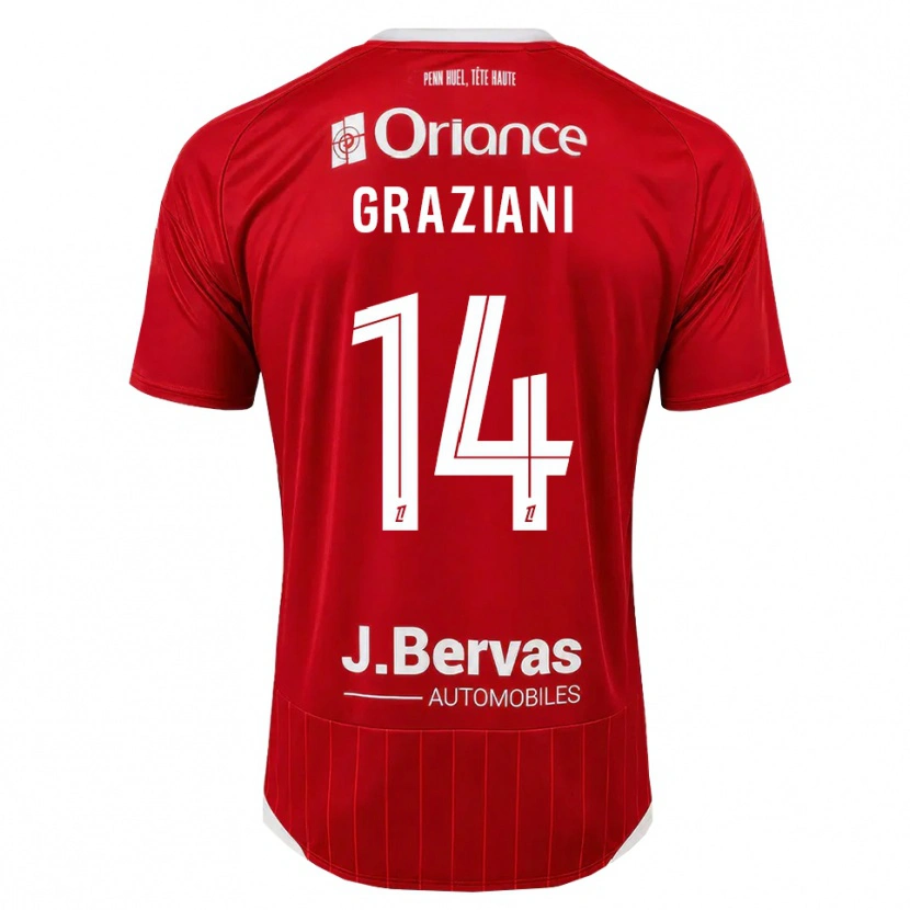 Danxen Kvinder Kelyan Graziani #14 Hvid Rød Hjemmebane Spillertrøjer 2026/27 Trøje T-Shirt