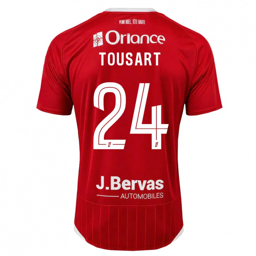Danxen Kvinder Lucas Tousart #24 Hvid Rød Hjemmebane Spillertrøjer 2026/27 Trøje T-Shirt