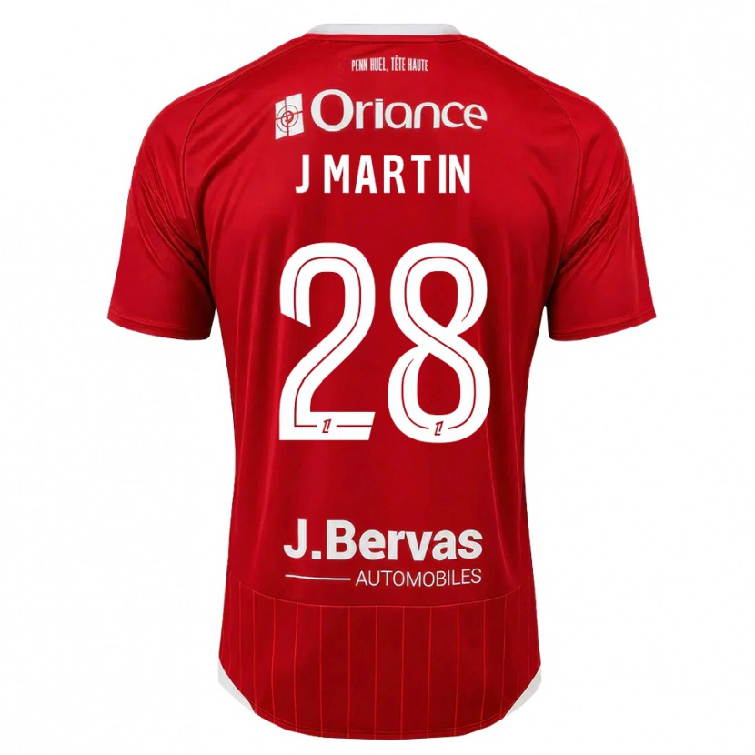 Danxen Kvinder Jonas Martin #28 Hvid Rød Hjemmebane Spillertrøjer 2026/27 Trøje T-Shirt