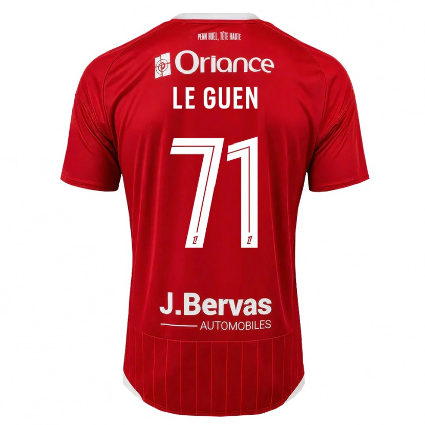 Danxen Kvinder Raphaël Le Guen #71 Hvid Rød Hjemmebane Spillertrøjer 2026/27 Trøje T-Shirt
