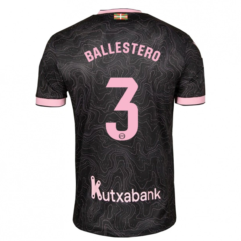 Danxen Kvinder Carlos Ballestero #3 Sort Pink Udebane Spillertrøjer 2026/27 Trøje T-Shirt