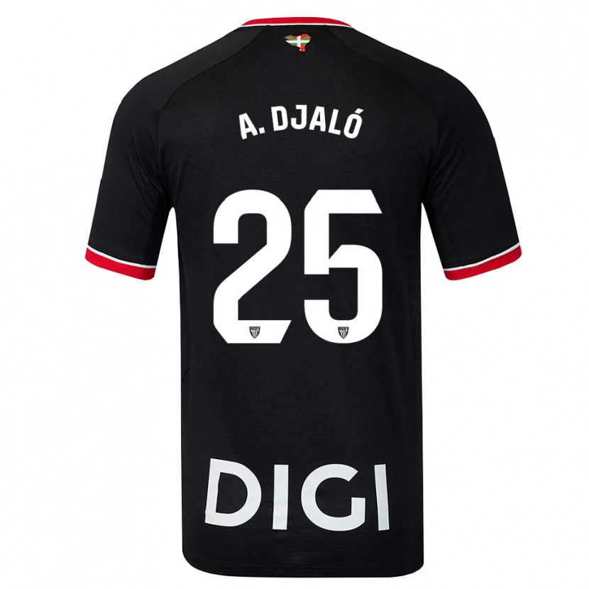 Danxen Kvinder Álvaro Djaló #25 Sort Hvid Rød Udebane Spillertrøjer 2026/27 Trøje T-Shirt