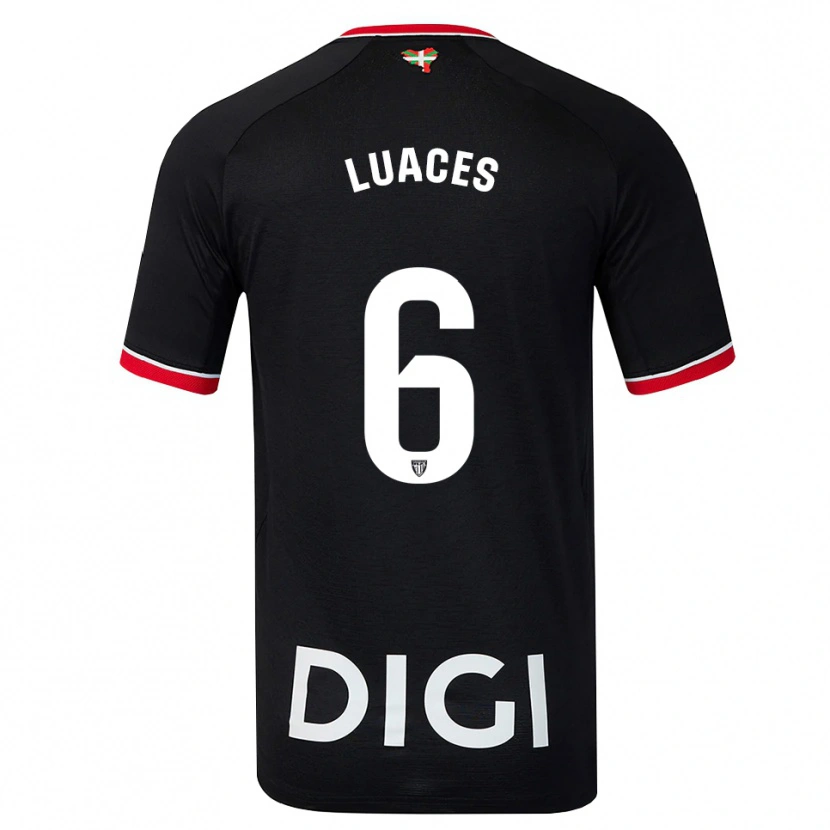 Danxen Kvinder Iraitz Luaces #6 Sort Hvid Rød Udebane Spillertrøjer 2026/27 Trøje T-Shirt