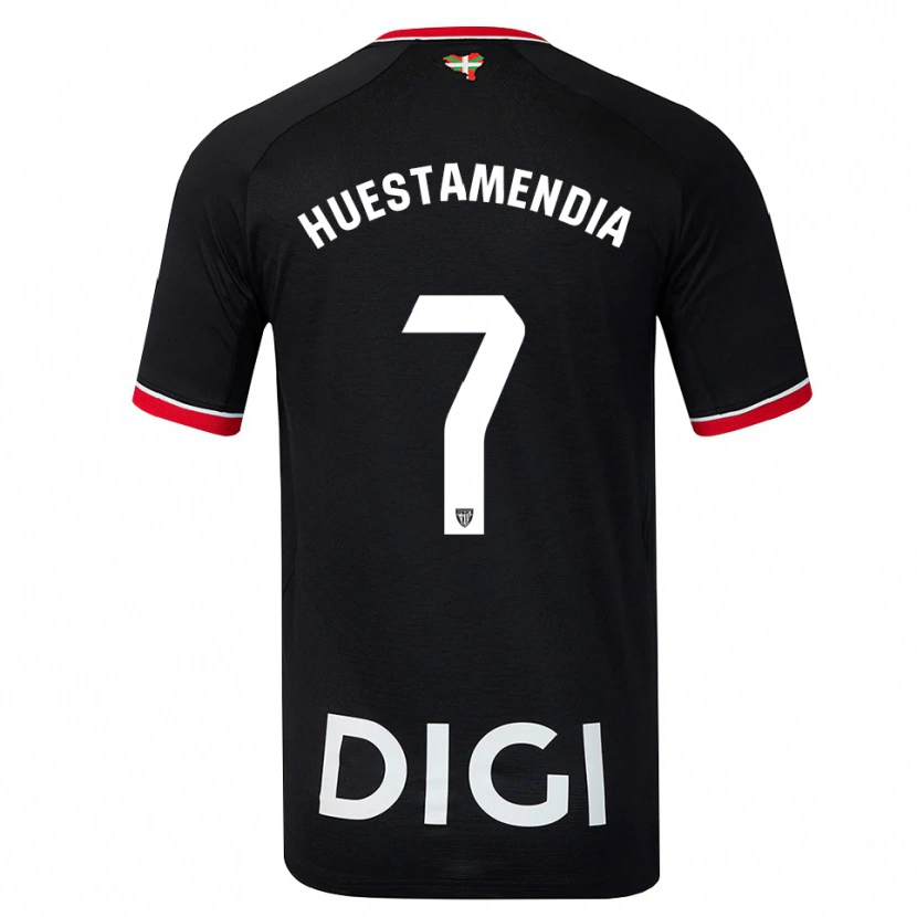 Danxen Kvinder Peio Huestamendia #7 Sort Hvid Rød Udebane Spillertrøjer 2026/27 Trøje T-Shirt